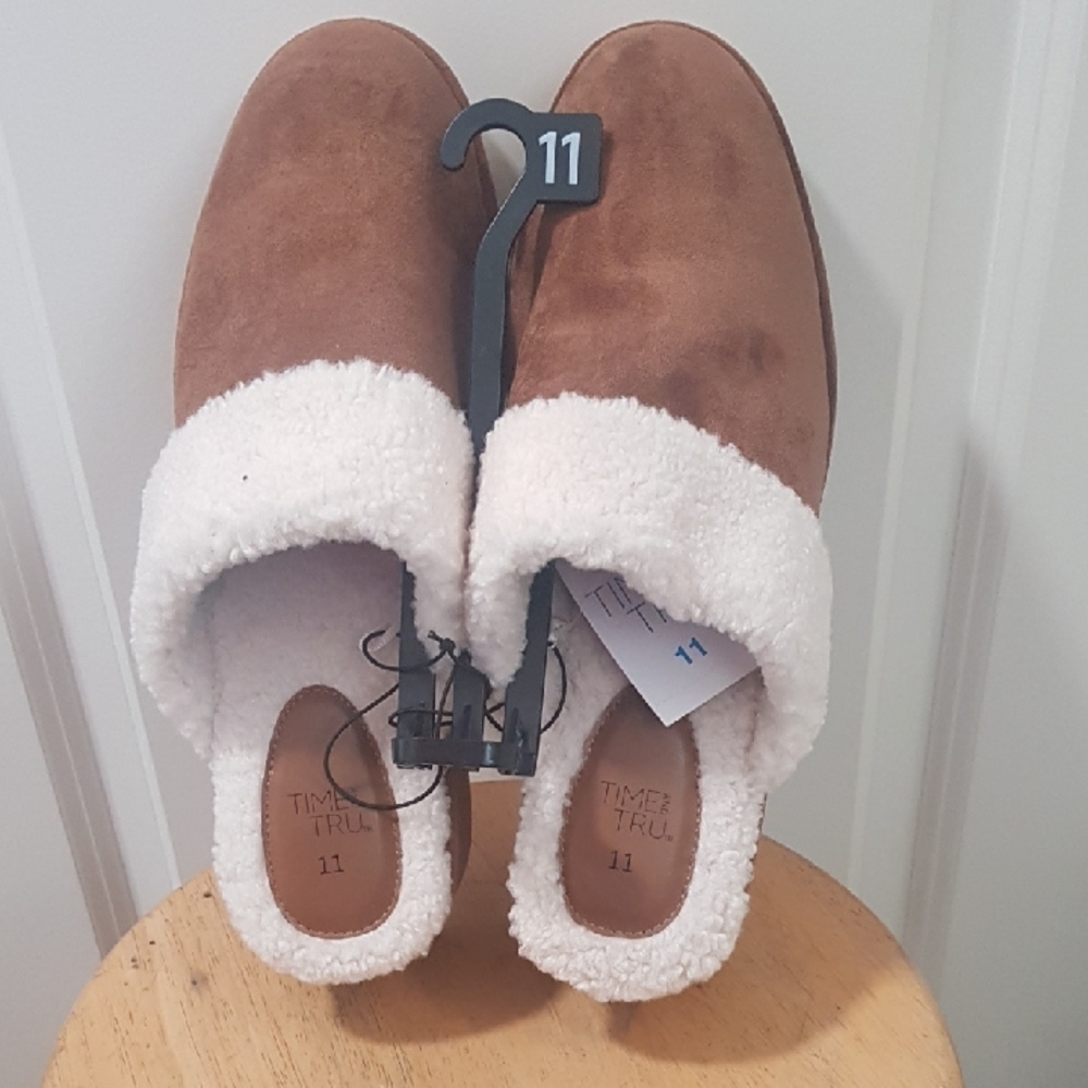 Time and Tru Brown and Cream Wedges